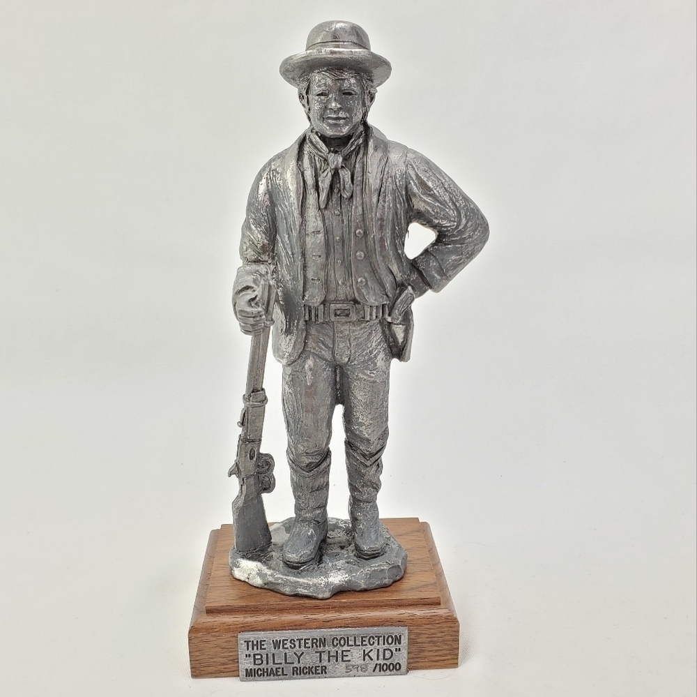 Billy The Kid Pewter Statue Western Collection Michael Ricker 1992 10” 1/1K RARE